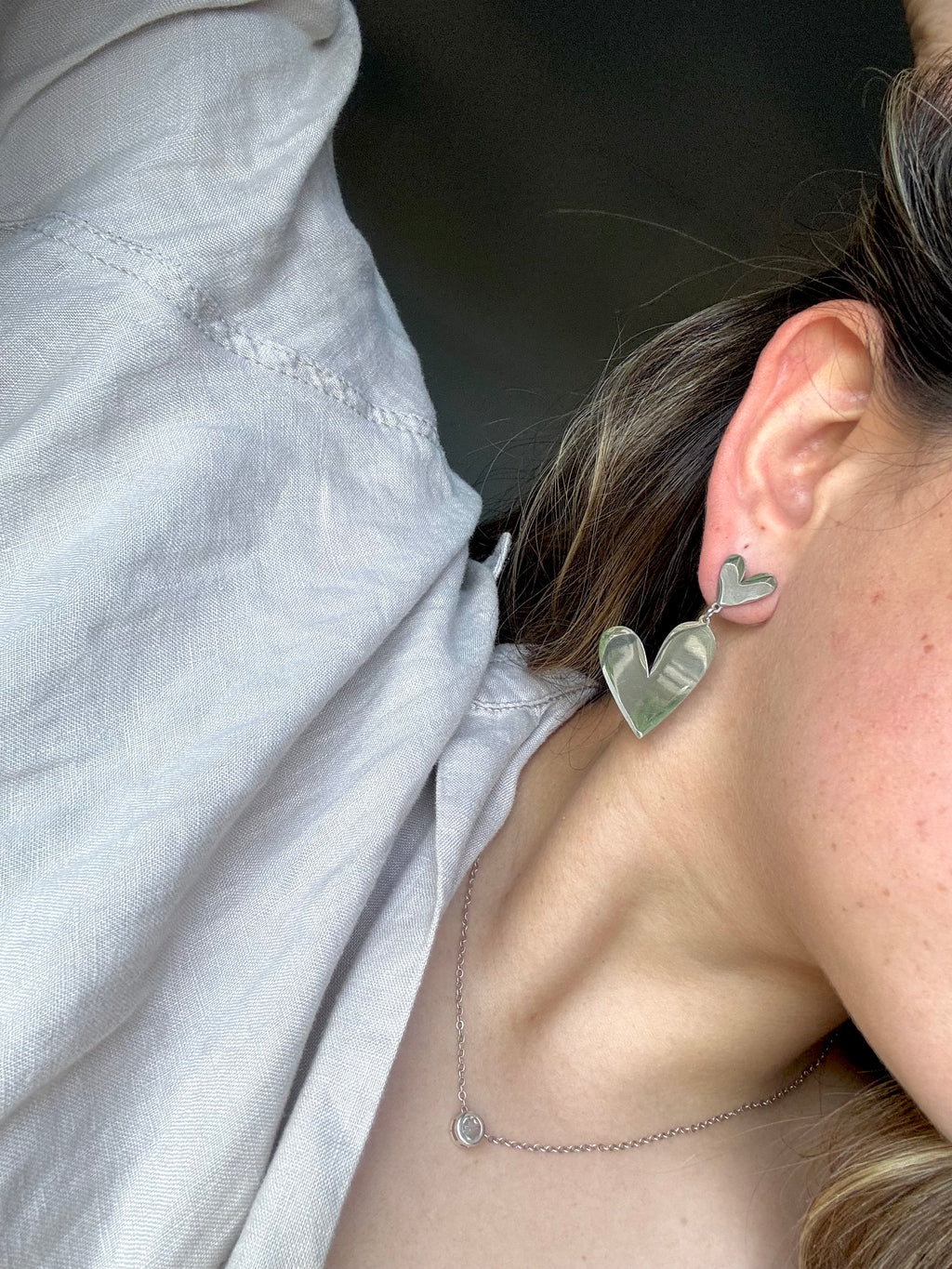 Caravanas corazón doble